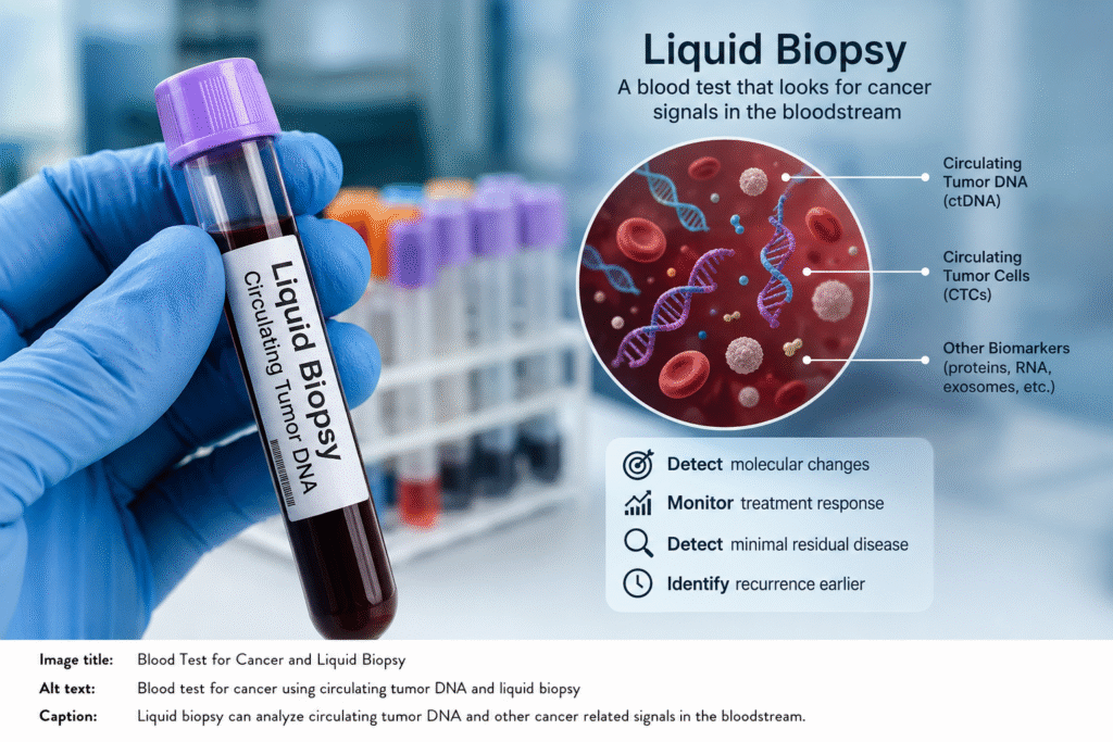 Blood test for cancer using circulating tumor DNA and liquid biopsy
