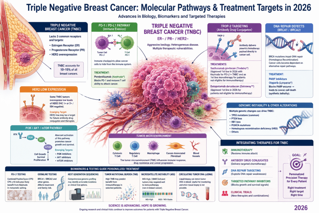 Triple negative breast cancer molecular pathways and treatment targets in 2026